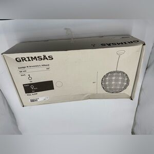 New in Open Box IKEA Grimsas 22" White Floral Pendant Lamp Light 404.128.34.